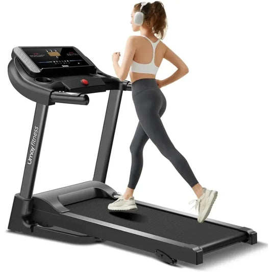 Home Folding 3 Level Incline Treadmill with Pulse Sensors, 3.0 HP Quiet Brushless, 8.7 MPH, 300 LBS Capacity