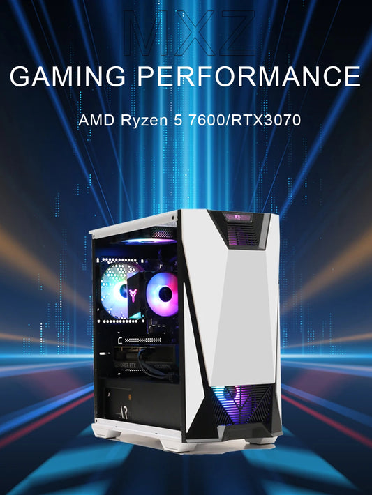 MXZ Gaming PC Ryzen 5 7600 RTX4070/3070  1TB NVME Desktop Computer For System Unit Pc Customize Pc gamer complete
