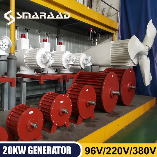 10KW 15KW 20KW  Low Speed 96V 220V 380V Gearless Permanent Magnet Generator AC Alternators  Use For Wind Turbine  Water Turbin