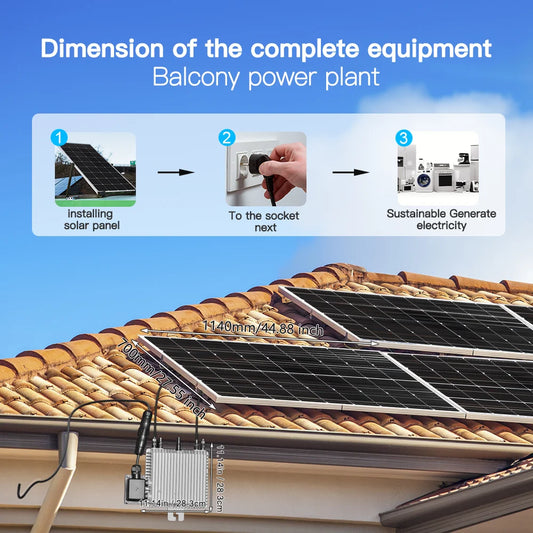 BOGUANG balcony power plants kit 800W Solar Panles with Deye 600W Inverter Waterproof solar system for home complete kit