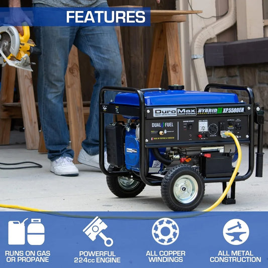 XP5500EH Electric Start-Camping & RV Ready, 50 State Approved Dual Fuel Portable Generator-5500 Watt Gas or Propane Powered