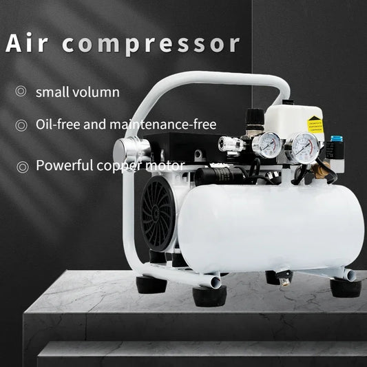 220V Silent Oil-free Air Compressor 5L/7L/10L Portable Air Compressor Spray Painting High-pressure Air Pump