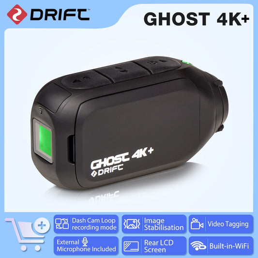Drift Ghost 4k Plus Action Camera HD Motorcycle Bicycle Bike Body Worn Helmet Sport Cam with Wifi App Control 1950mAh Battery